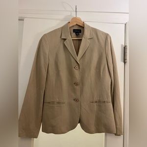 Ann Taylor Factory Store Linen Rayon Tan Blazer Three buttons